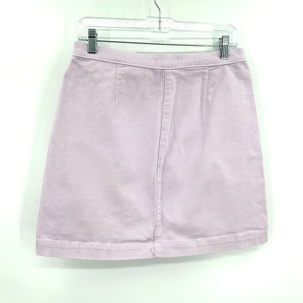 J. CREW Jeans Lavender Purple Denim Y2K Straight A-Line Mini Skirt Size 27